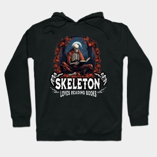 Skeleton Reading A Book Lover Tarot Card The Reader Mystic Funny Skeleton Hoodie